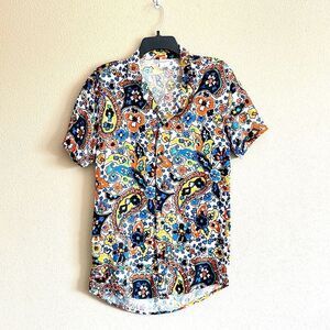 Anthropologie Marrakech Colorful Button Down Top